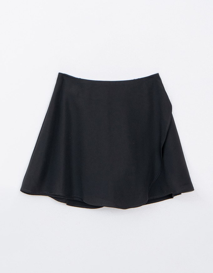 High Waist Asymmetrical Hem Mini Skort