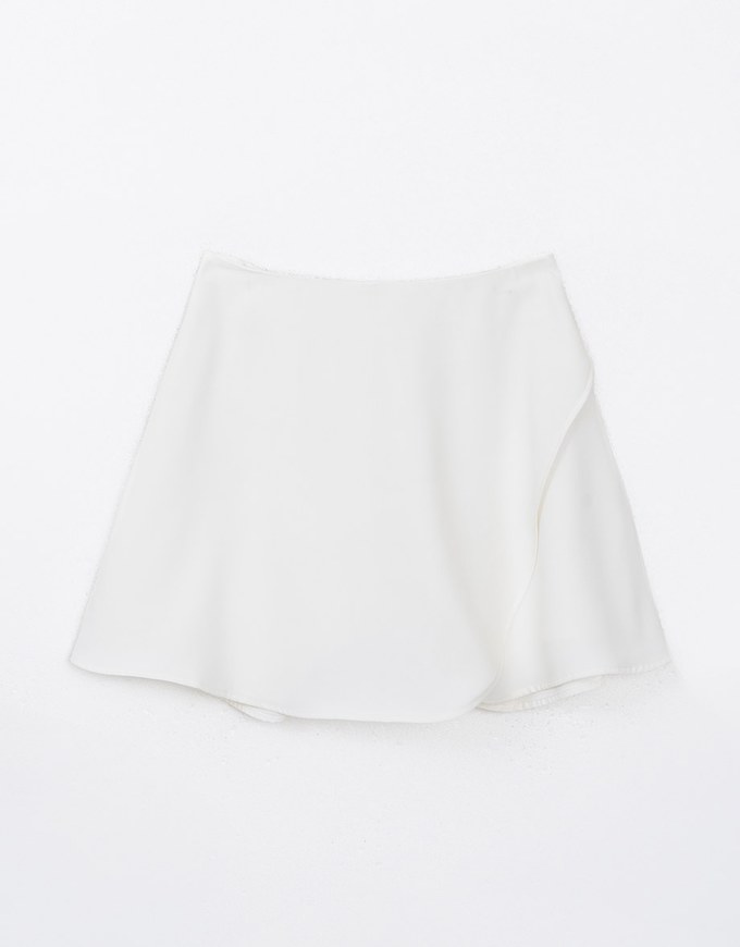 High Waist Asymmetrical Hem Mini Skort