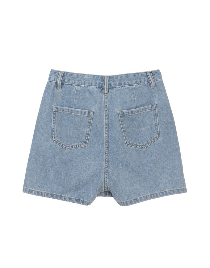 【Den!m LITE】Lightweight Soft Denim Pleated Shorts