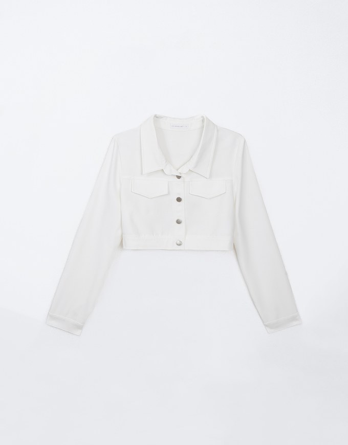 Lightweight Constrast Stitching Button Up Jacket