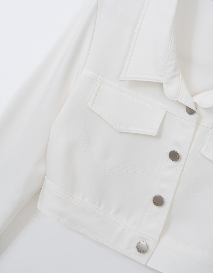 Lightweight Constrast Stitching Button Up Jacket