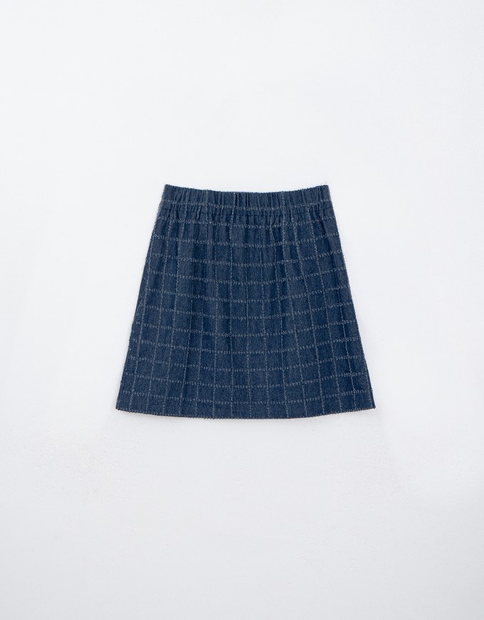 Fringed Plaid A-Line Mini Skirt