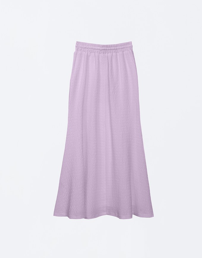 Embossed Knit Drawstring Waist Maxi Skirt