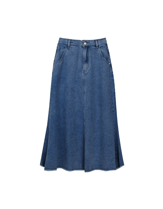 【Den!m LITE】Lightweight Soft Denim Mermaid Maxi Skirt