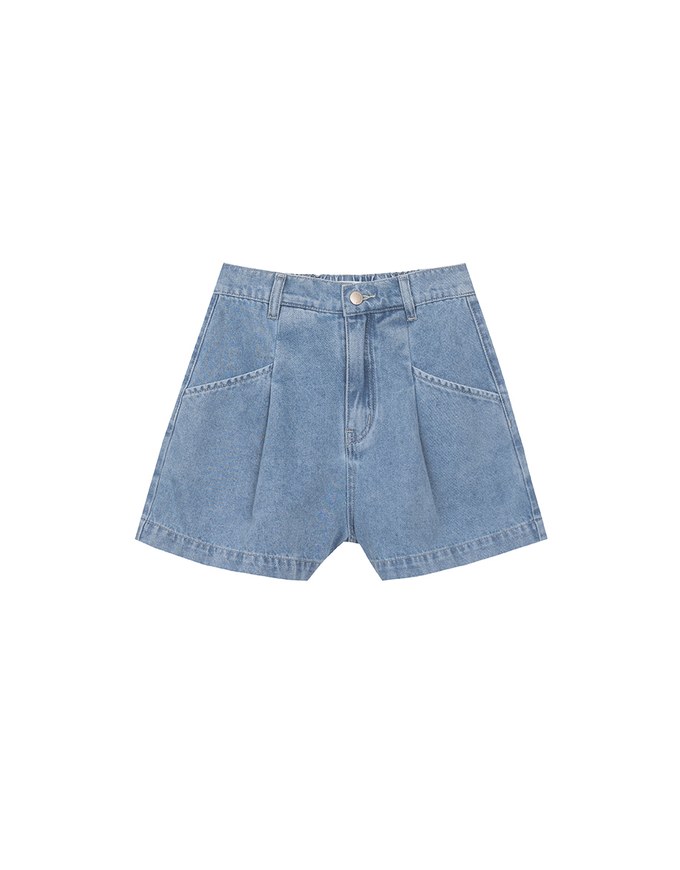 【Den!m LITE】Lightweight Soft Denim Pleated Shorts