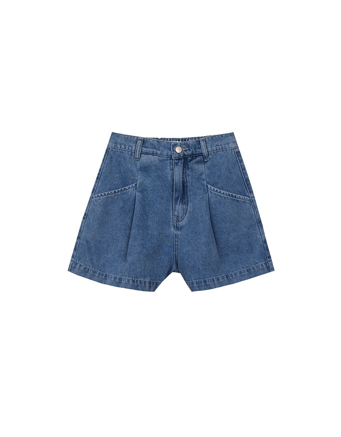 【Den!m LITE】Lightweight Soft Denim Pleated Shorts