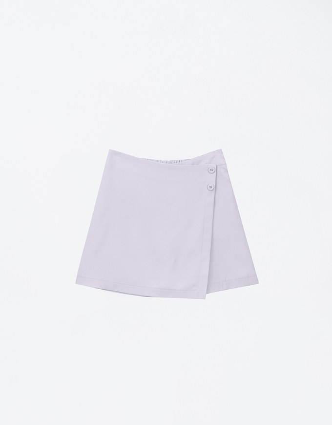 Asymmetric Front Side Button Skort