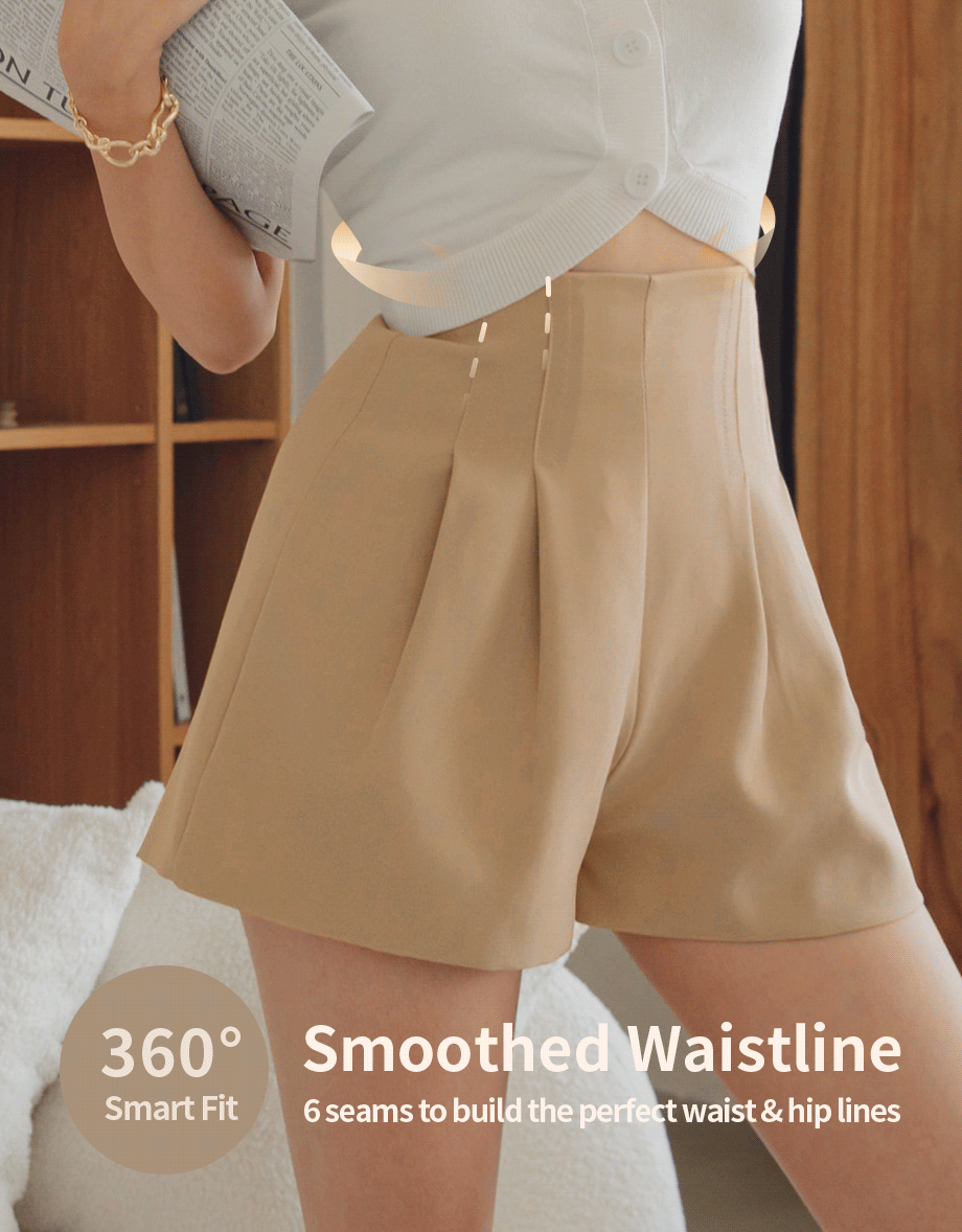 360° High-Waist Pleated Suit Short