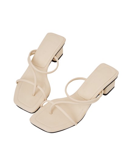 Crossover Strappy Mid-Heel Sandals