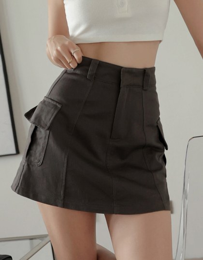 A Line High Waist Workwear Skirt
