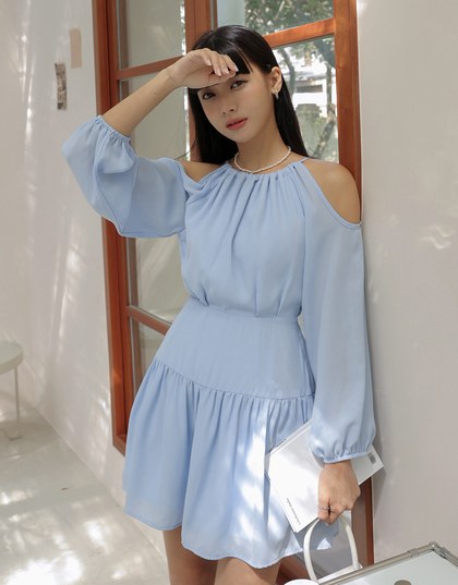 Sweet Sultry Shuolder Cut Out Mini Dress