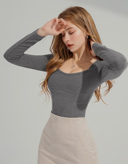 Square Neck Knit Top