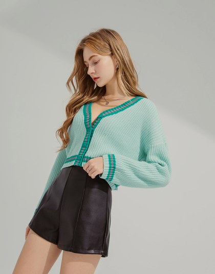 Preppy Color Knitted Top