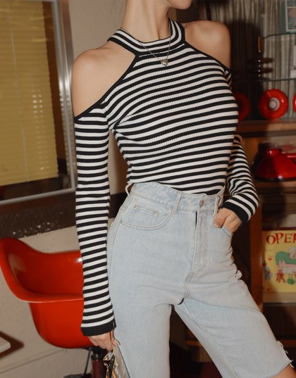 Off-Shoulder Striped Top