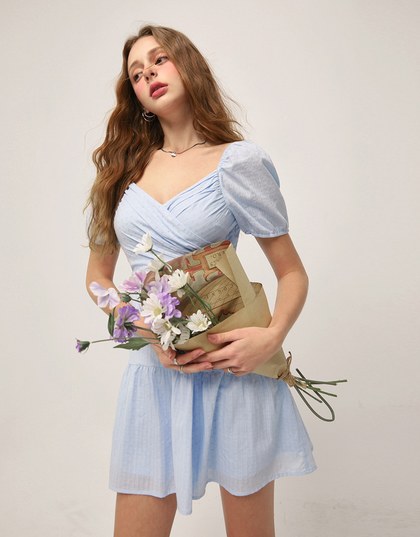 Heart-shaped Lace Embroidered Flare Dress
