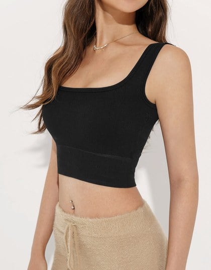 Soft Touch Cotton Seamless Square Neck Bra Top