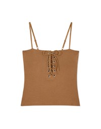 Crossover Lace Up Crop Camisole (with Padding)