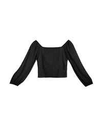 Crossover Scrunch Puff Sleeves Crop Top