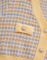 Tweed Button Up Cardigan Top