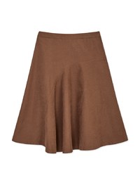 Asymmetrical Flare Elastic Midi Skirt