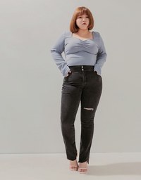 No Filter Shape-Up Slimming Straight-Leg Denim Jeans Pants