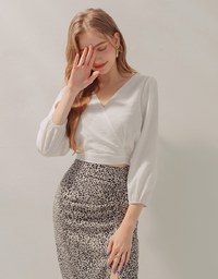 2Way Versatile Peasant Sleeves Crop Top