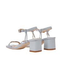 Single-Strap Square Toe Block-Heeled Sandals