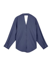 Stylish Hollow Back With Buttons Wrinkle-Free Blouse