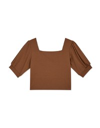 Ruched With Puffy Sleeves Crop Top