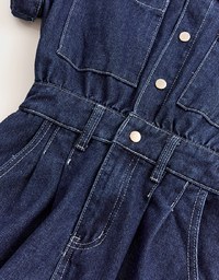 Cargo-Inspired Denim Jeans Playsuit