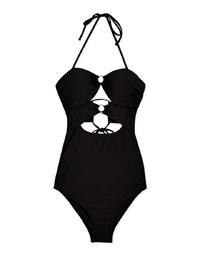 【EXTRA BODICE LENGTH 】Tall Girl-2Way Hollow Out Bandeau One-Piece Swimsuit Push Up Bra Padded