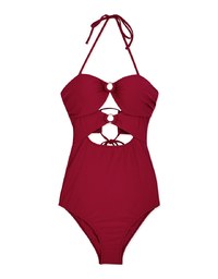 Tall Girl-2Way Hollow Out Bandeau One-Piece Bikini (Extended Length)