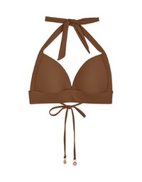 【PUSH UP】Cropped Corset Bikini Top With Bra Padded