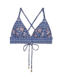 Printed Ultra Coverage Widened Band Bikini Top (Thick Padded & Thin Straps)