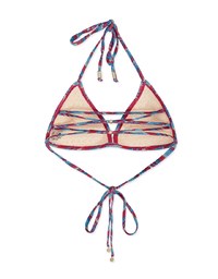 【PUSH UP】Cross Back Printed Bikini Top With Single Strap And Bra Padded