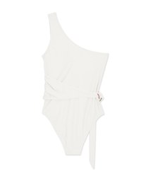 【PUSH UP 】One Shoulder Side Loop One-Piece Swimsuit Push Up Bra Padded
