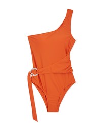 One Shoulder Side Loop One-Piece Bikini