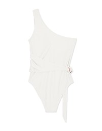 【EXTRA BODICE LENGTH 】Tall Girl-One Shoulder Side Loop One-Piece Swimsuit Push Up Bra Padded