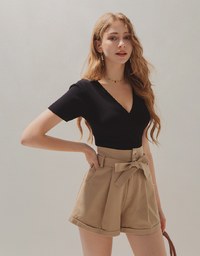 Versatile Crossover Knit Top