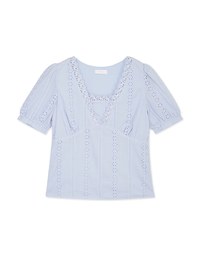 Embroidered Lace Trim Top