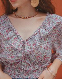 Ditsy Floral Ruffled Top