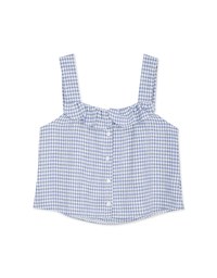 Ruffle Houndstooth Tank Top