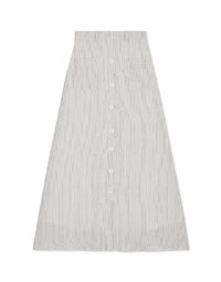 Striped Button-Front Skirt