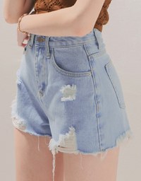 Chic Ripped Denim Jeans Shorts