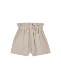 Paperbag-Waist Cotton-Linen Shorts