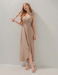 Thick Straps Ruched Maxi Dress