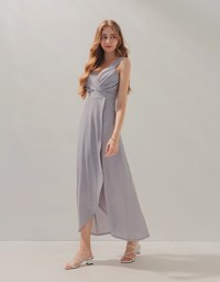Thick Straps Ruched Maxi Dress