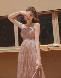 Celestial Lace Cut-Out Maxi Dress