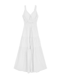 Elevated Casual Hollow Ruffle Maxi Dress (With non-detachable padding)