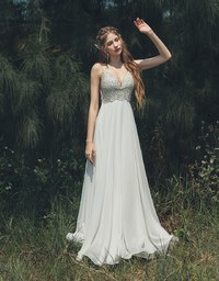 Sparkly Diamante With Pearl Embellished Gown (With Sewn-In Paddings)